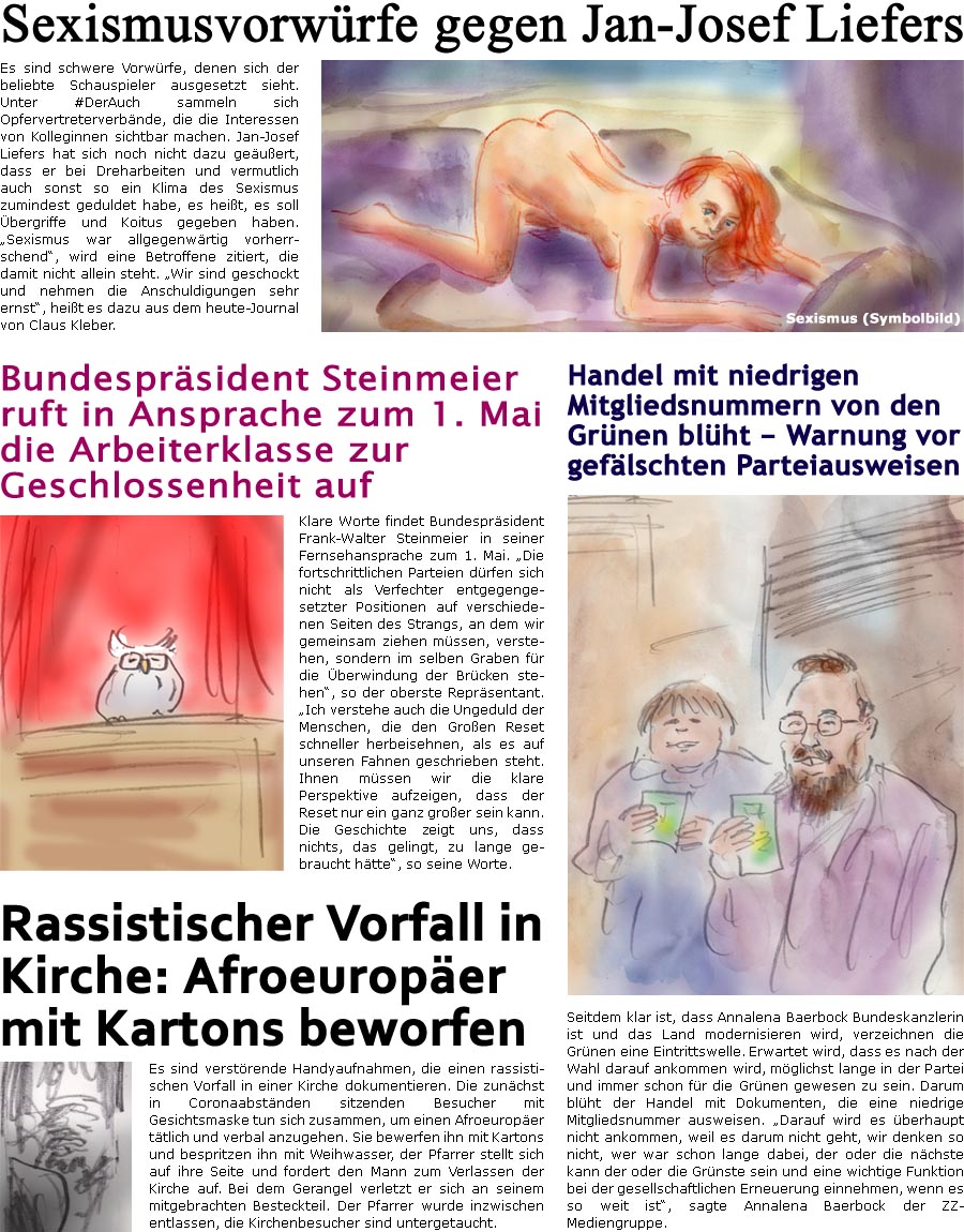 ZellerZeitung.de Seite 1074 - Die Online-Satirezeitung powered by Bernd Zeller 
26. April 2021

