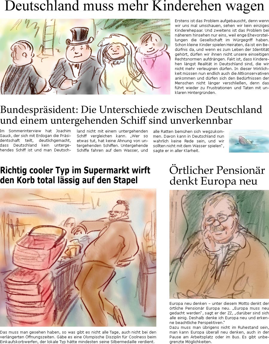 ZellerZeitung.de Seite 304 - Europa neu denken / Lssiger Einkaufskorb-Wurf / Gauck: Deutschland kein sinkendes Schiff / Deutschland braucht Kinderehen